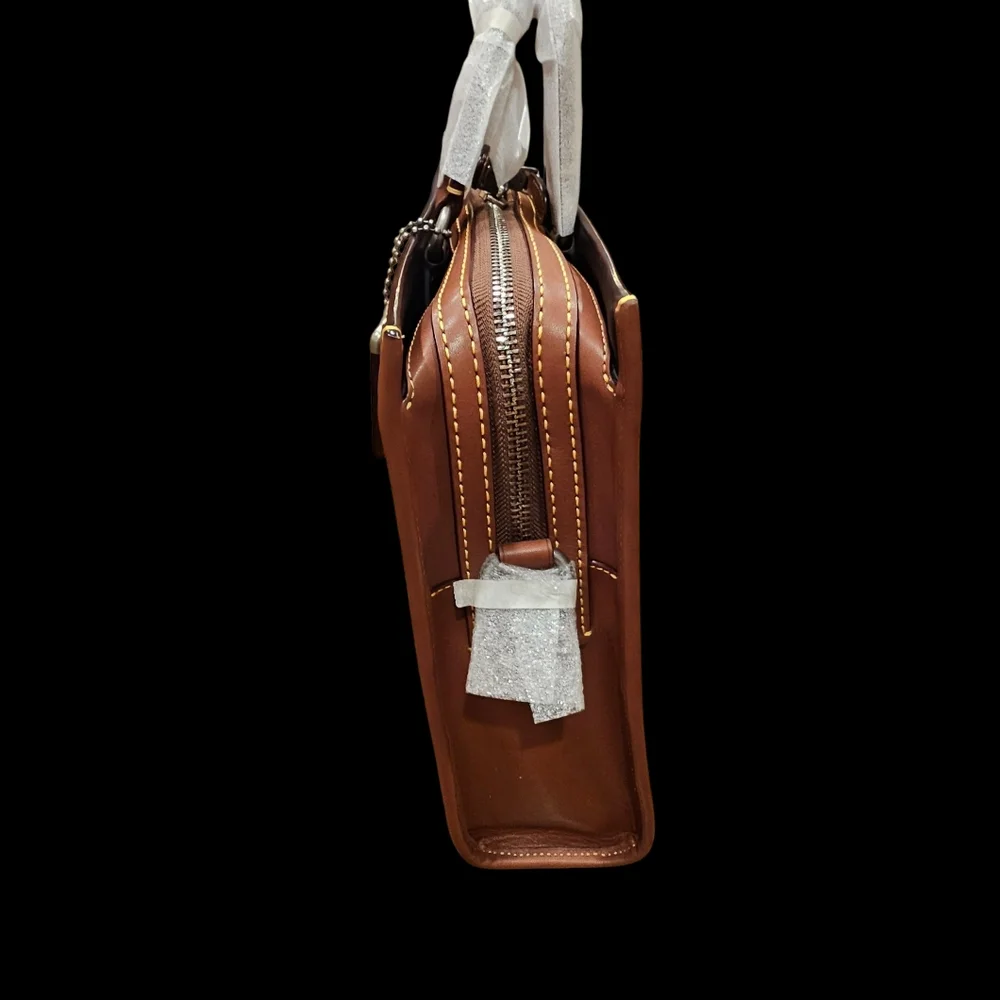COACH 1941 Rogue Brief Briefcase in Dark Sienna Natural Glovetanned Leather NWT